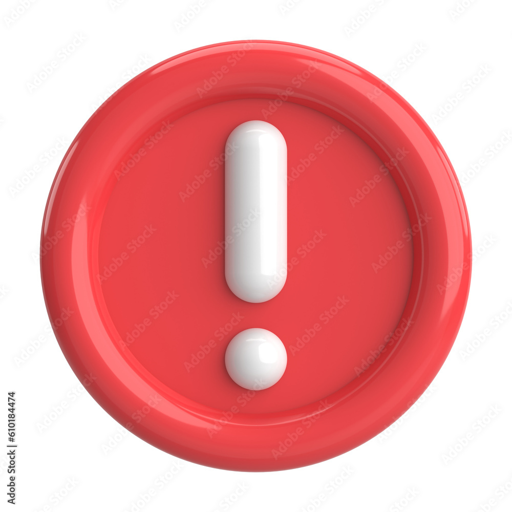 Warning sign. Exclamation mark. 3D illustration. Warning sign. Exclamation mark. 3D illustration.