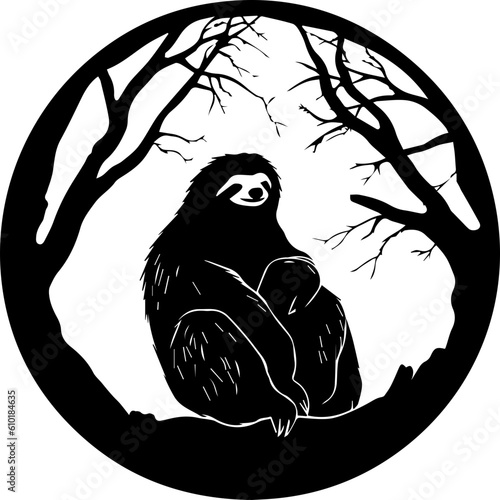 silhuette sloth animal images