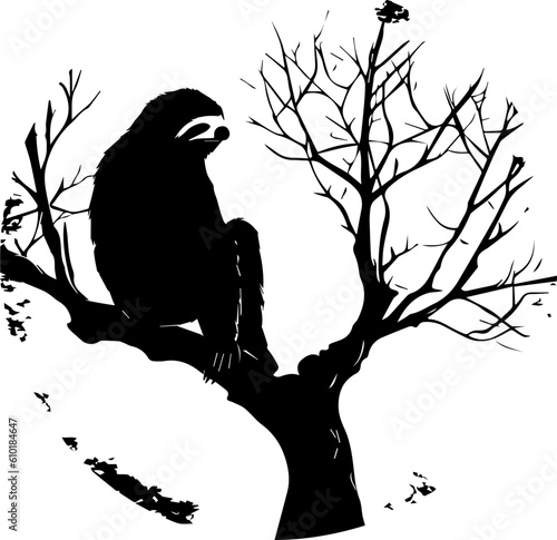 silhuette sloth animal images