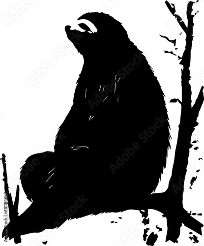 silhuette sloth animal images
