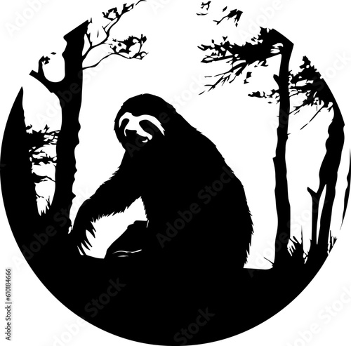 silhuette sloth animal images