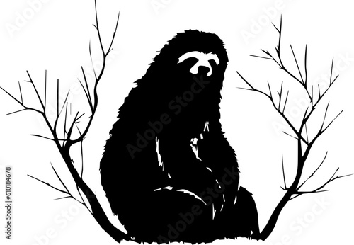 silhuette sloth animal images