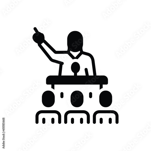 Black solid icon for politicians 