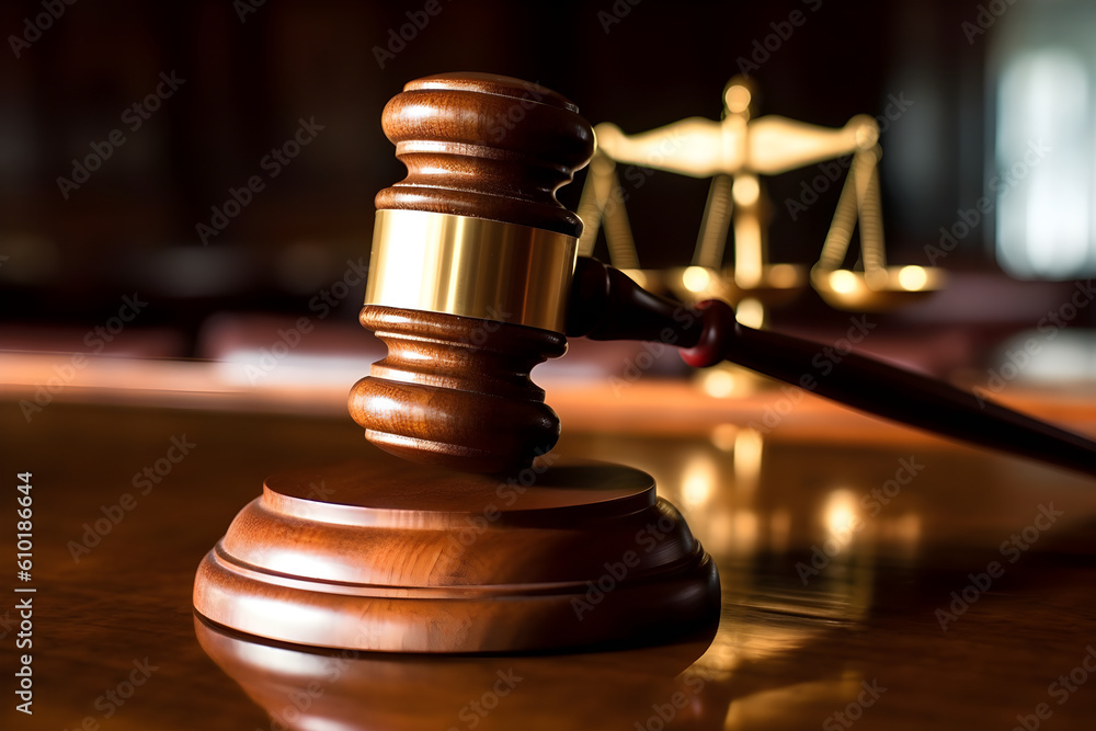 A Close-Up of The Gavel and the Rule of Law. Genarative Ai A Close-Up of The Gavel and the Rule of Law. Genarative Ai