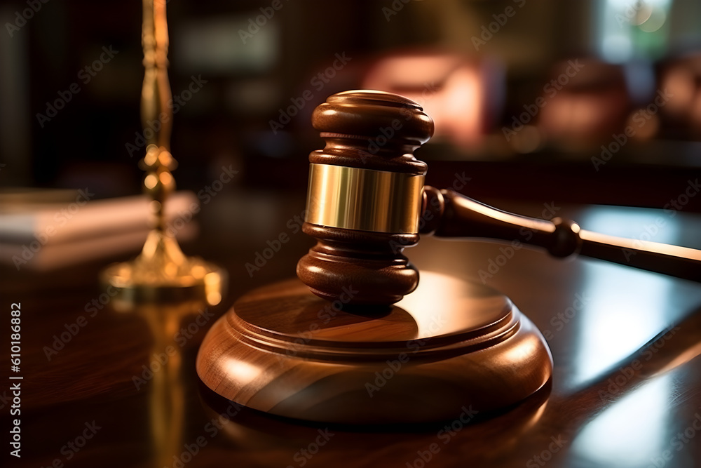 A Close-Up of The Gavel and the Rule of Law. Genarative Ai A Close-Up of The Gavel and the Rule of Law. Genarative Ai