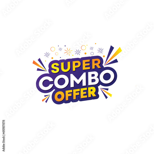 Super Combo Offer Typography Logo Unit Vector Design Template