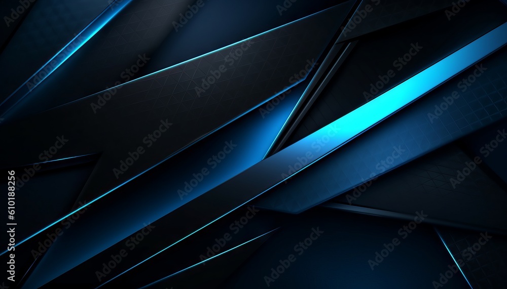 modern black and blue abstract background with a minimalistic design. Generative ai