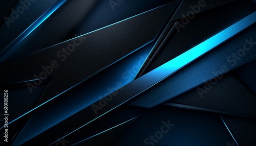 modern black and blue abstract background with a minimalistic design. Generative ai