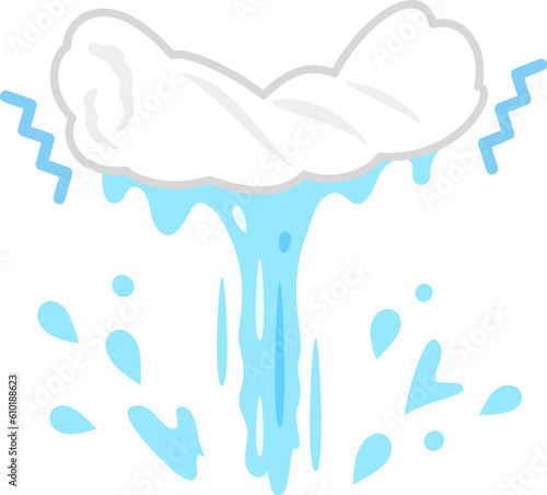 固く絞ったタオルと滴り落ちる水