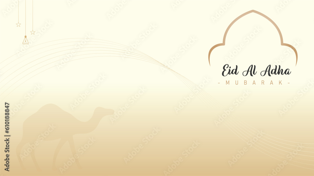 Minimalist and cool template design for banners and wallpapers for Eid al-Adha celebrations for Muslims around the world
