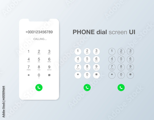 User interface. Flat, white, smartphone user interface. Vector illustration.