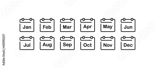 Calendar. Line icon, black, calendar icon. Vector icons.