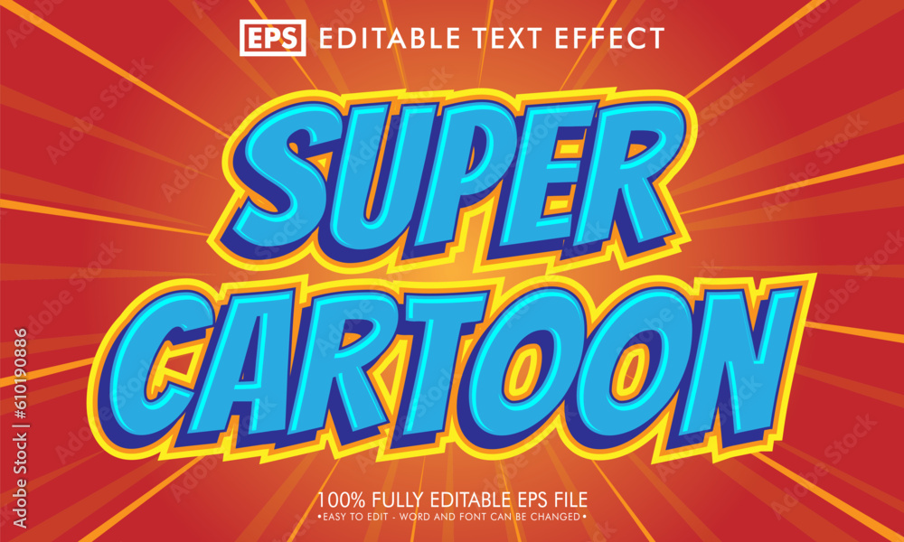 Super cartoon editable text effect