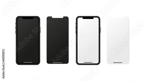 Smartphone. Flat, color, smartphone mockup. Vector illustration.