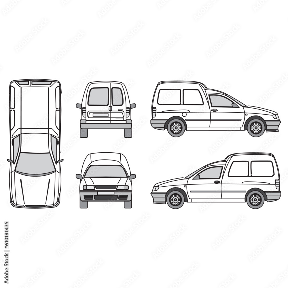 Obraz premium outline of van, minibus part 239
