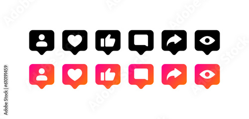 Interface icons. Different styles, colored, interface buttons. Vector icons.