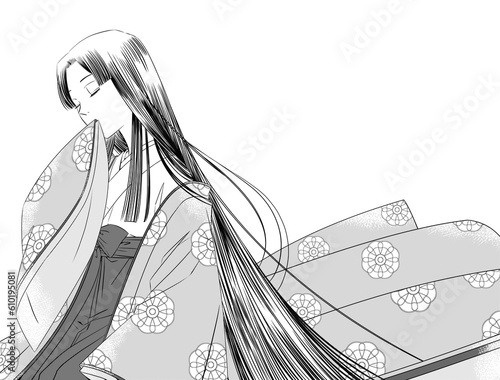 平安装束の女性　マンガ風