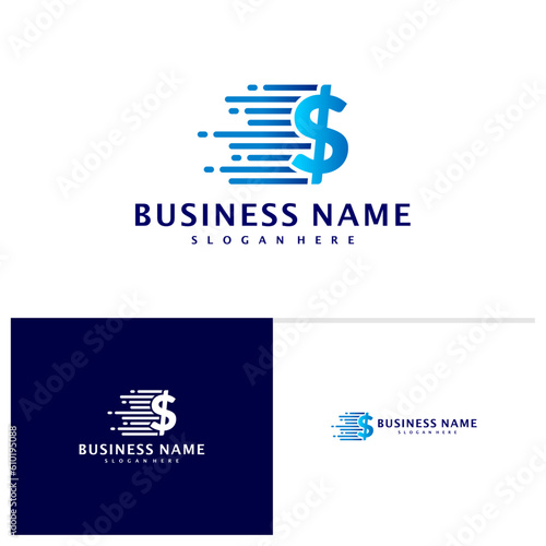 Fast money logo Design Concept Vector. Fast Coin logo Template