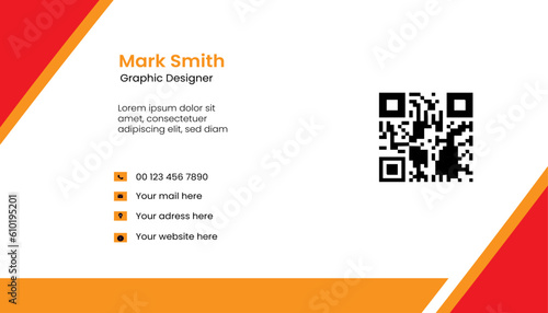 corporate minimal  modern cretive business card design with white and red color.