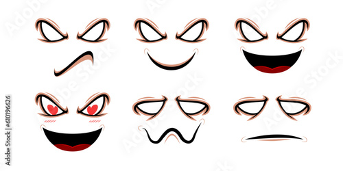 Ghost faces show various emotions for graphics designer create artworks in various events
