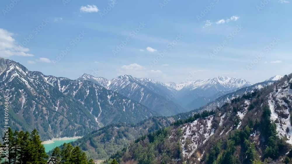Overlooking Tateyama and Kurobe Lake. The surrounding Kurobe Gorge is popular as well and is accessible by the Tateyama Kurobe Alpine Route. Overlooking Tateyama and Kurobe Lake. The surrounding Kurobe Gorge is popular as well and is accessible by the Tateyama Kurobe Alpine Route.