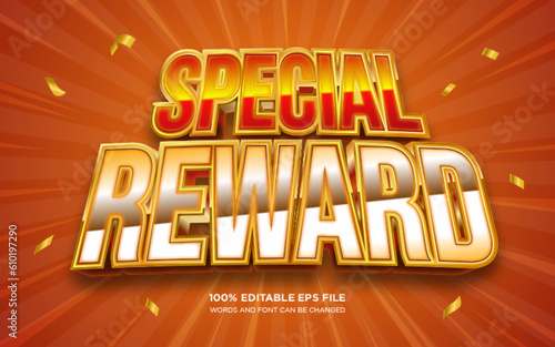 Special Reward 3D text style effect	
