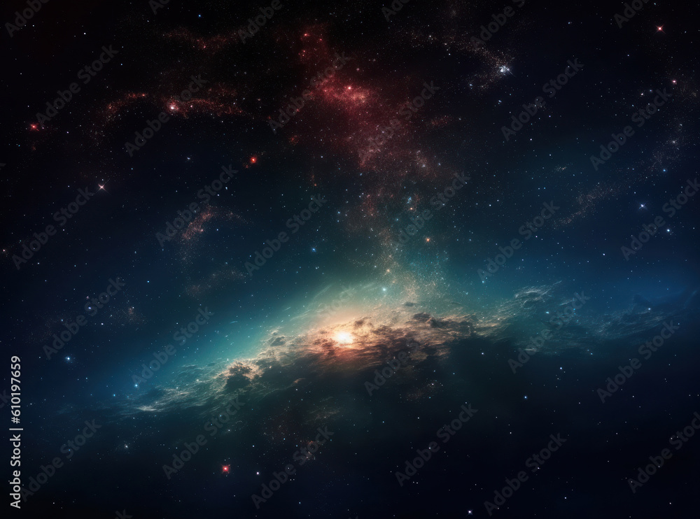 Night sky Universe filled with stars and nebula Galaxy abstract cosmos background. Created with Generative AI technology Night sky Universe filled with stars and nebula Galaxy abstract cosmos background. Created with Generative AI technology