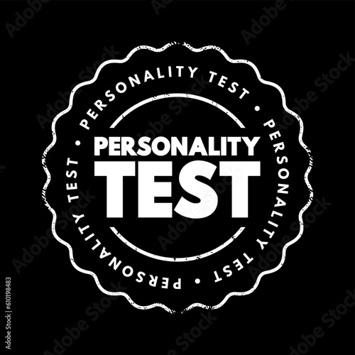 Personality Test text stamp, concept background