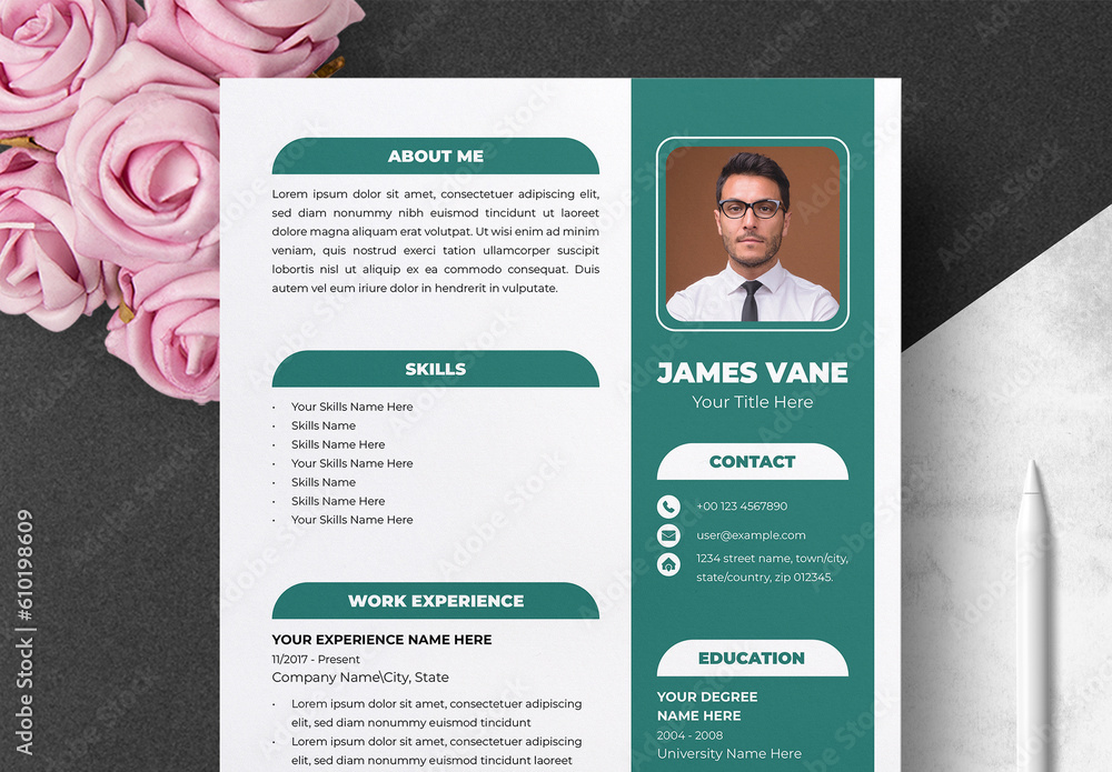 Resume Stock Template | Adobe Stock