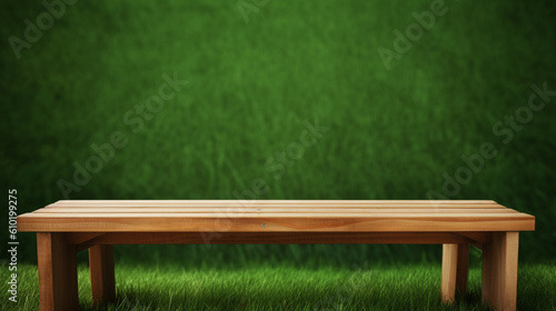 Wallpaper Mural A blank template of wooden bench to place products Generative AI Torontodigital.ca