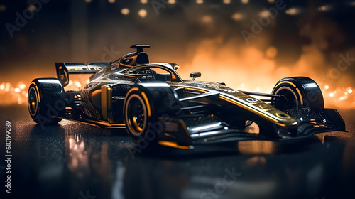 racing car in the night