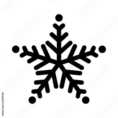 Black stylish snowflake line icon, simple decor partten flat design vector pictogram, infographic vector for app logo web website card banner ui ux interface elements isolated on white background photo