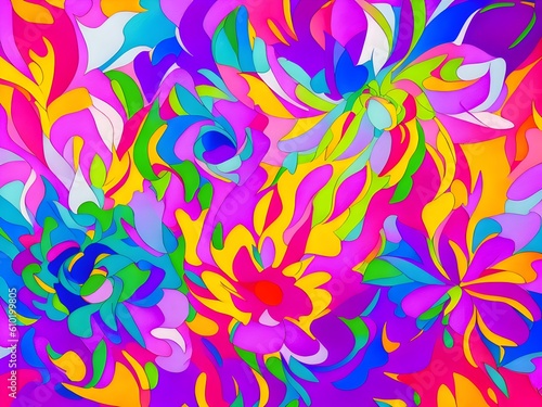 Abstract Floral Design, Generative AI Illustration