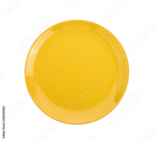yellow empty plate on transparent png