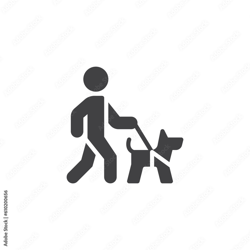 Dog walk vector icon Dog walk vector icon