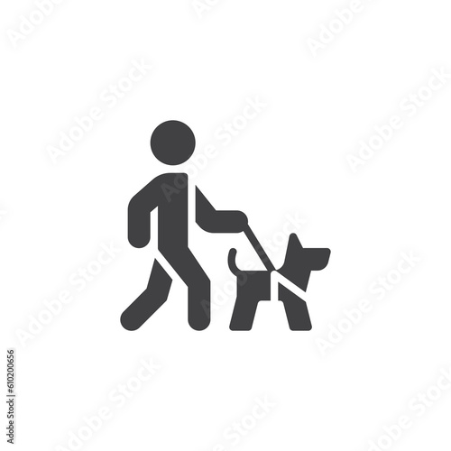 Dog walk vector icon