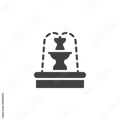 Fountain with water vector icon
