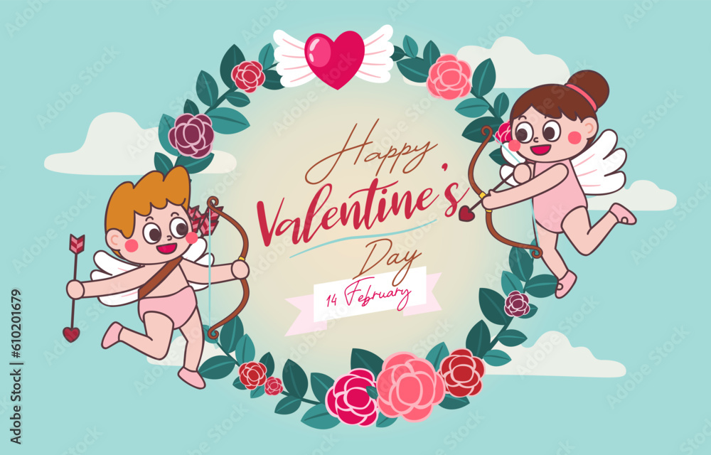 Happy Valentine's Day. Romantic Valentine design element. Festive decorative object Happy Valentine's Day. Romantic Valentine design element. Festive decorative object