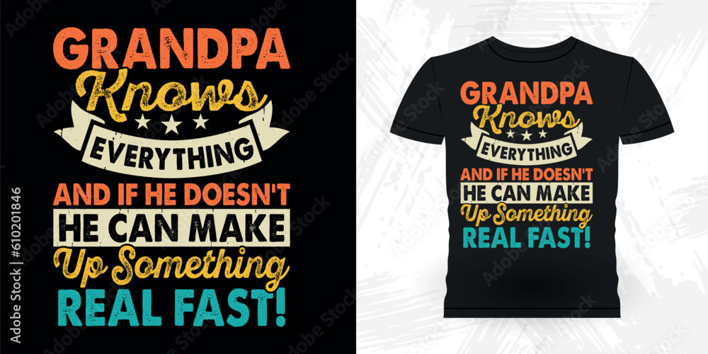 Funny Dad Lover Grandpa Retro Vintage Father's Day T-shirt Design