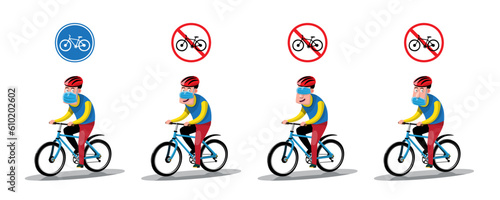 Cyclists should properly wear a mask while riding a bicycle.