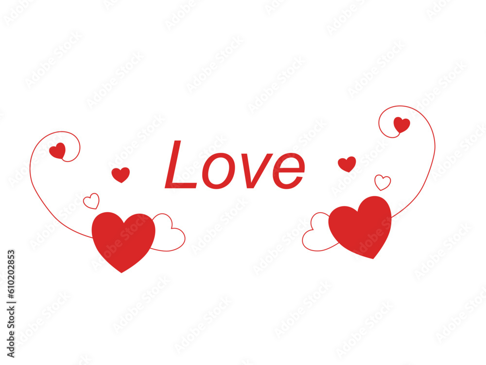valentine card with hearts vector red heart icon Symbol