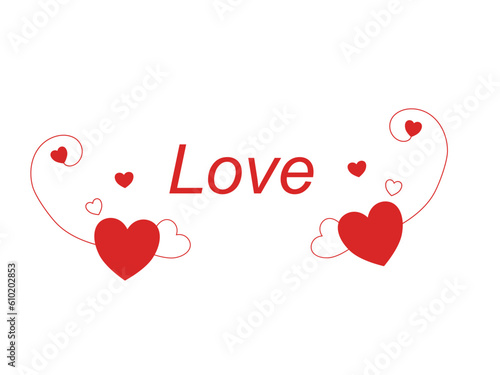 valentine card with hearts vector red heart icon Symbol