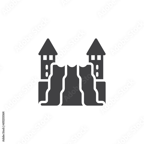 Water park slides vector icon