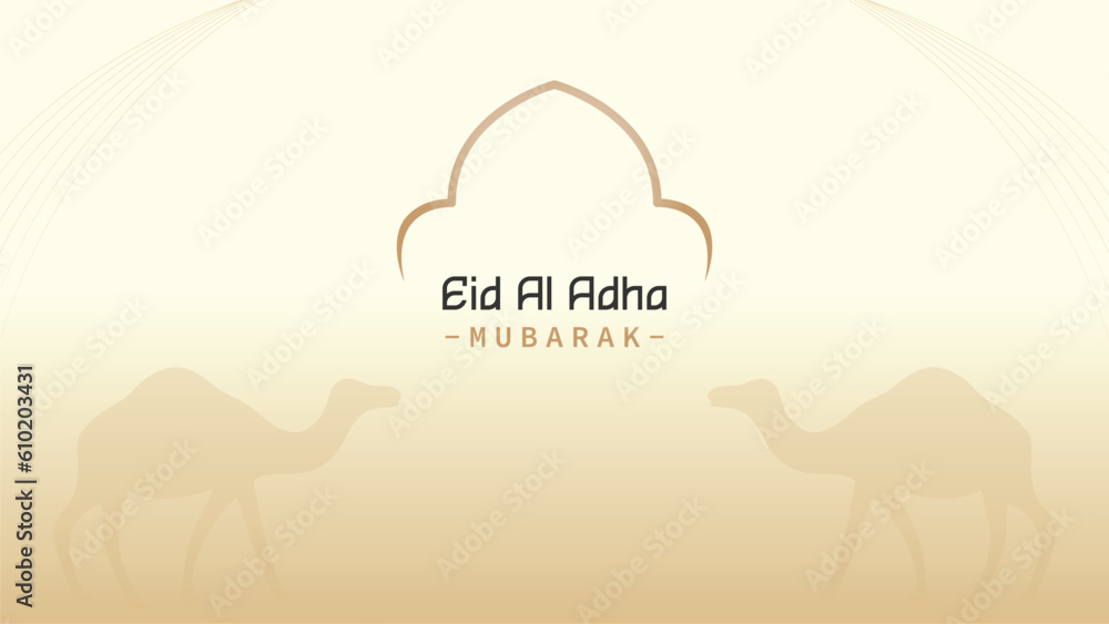 Fototapeta premium Minimalist and cool template design for banners and wallpapers for Eid al-Adha celebrations for Muslims around the world