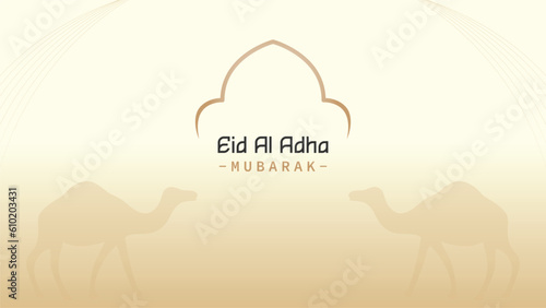 Minimalist and cool template design for banners and wallpapers for Eid al-Adha celebrations for Muslims around the world