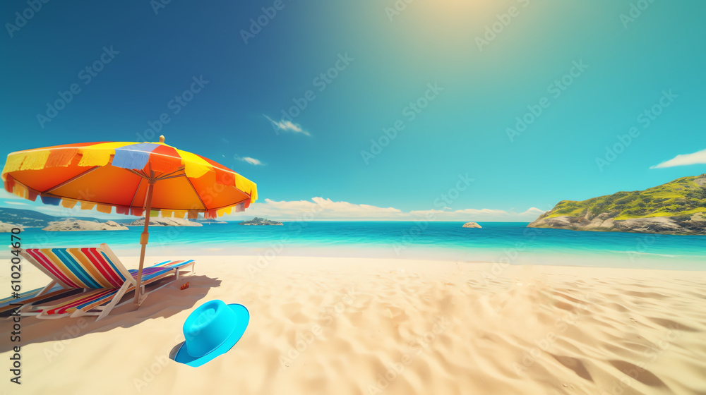 summer holiday vacation to beach ai generative