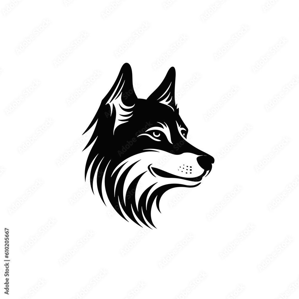 Obraz premium Dog vector logo design, simple, transparent background, icon