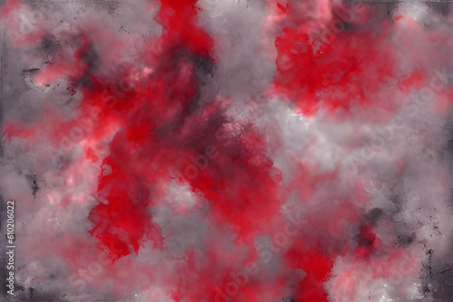 Abstract background, red and white smoke. Abstract color smog clouds. Created with Generative AI technology. 