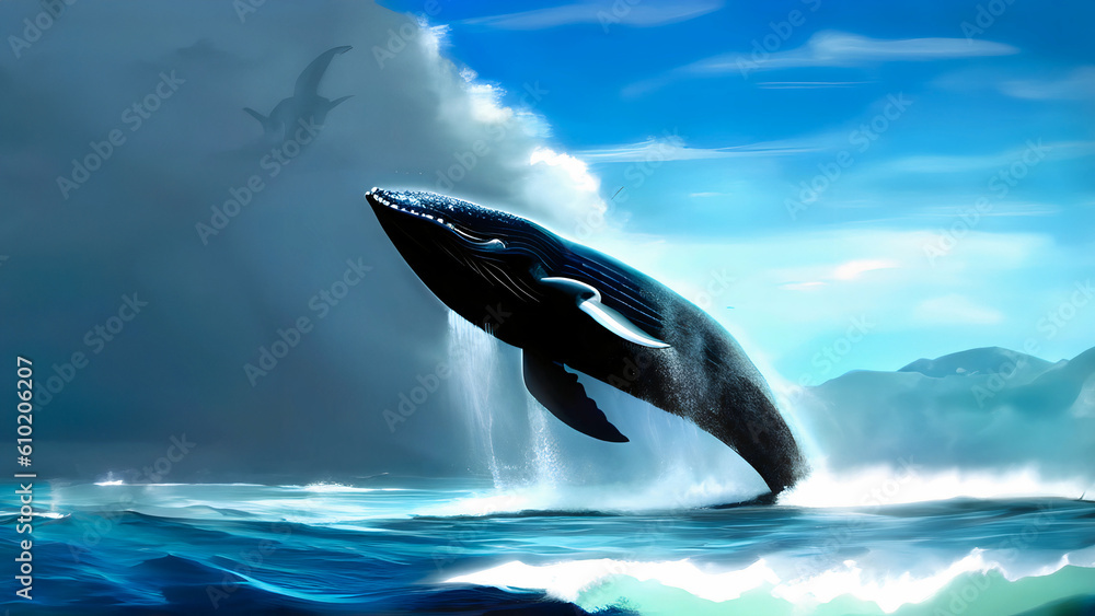 Fototapeta premium Majestic Giants of the Sea: Beholding the Grace and Power of Whales
