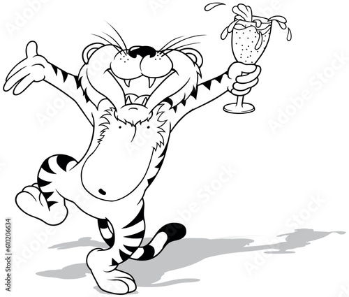 Drawing of a Tiger with a G...
